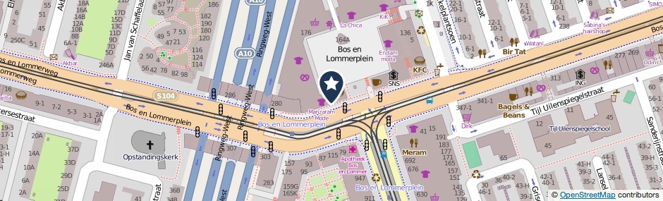Kaartweergave Bos En Lommerplein 218 in Amsterdam