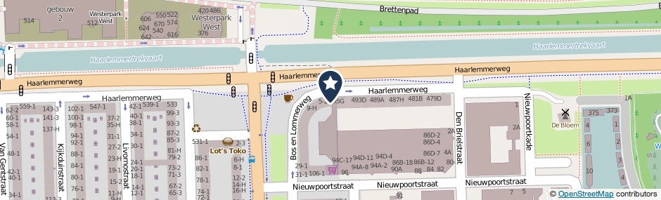 Kaartweergave Bos En Lommerweg 1-H in Amsterdam