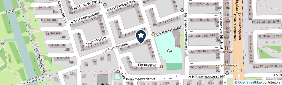 Kaartweergave Cor Hermusstraat 13 in Amsterdam