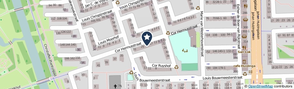 Kaartweergave Cor Hermusstraat 21 in Amsterdam