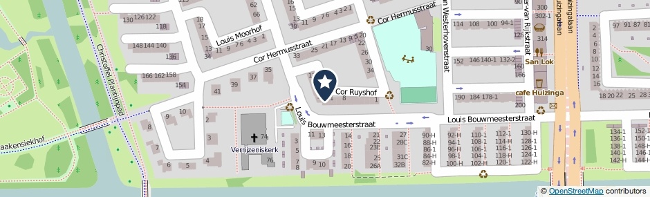 Kaartweergave Cor Ruyshof 12 in Amsterdam
