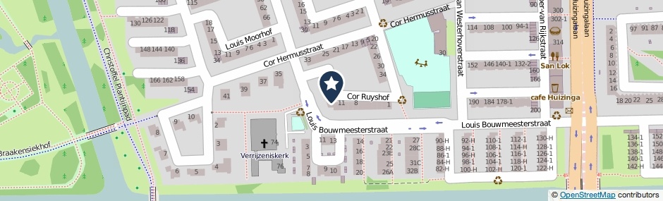 Kaartweergave Cor Ruyshof 13 in Amsterdam