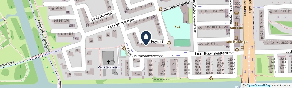 Kaartweergave Cor Ruyshof 9 in Amsterdam