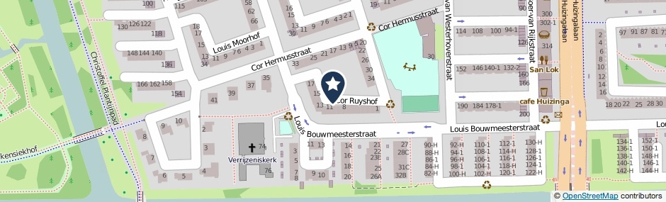 Kaartweergave Cor Ruyshof in Amsterdam