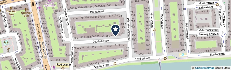 Kaartweergave Courbetstraat 10-1 in Amsterdam