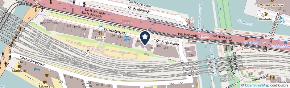 Kaartweergave De Ruijterkade 149-A in Amsterdam