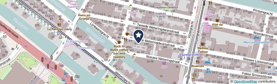 Kaartweergave Derde Weteringdwarsstraat 10-A in Amsterdam
