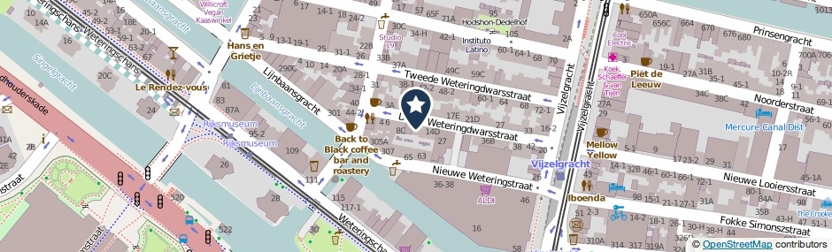 Kaartweergave Derde Weteringdwarsstraat 10-B in Amsterdam