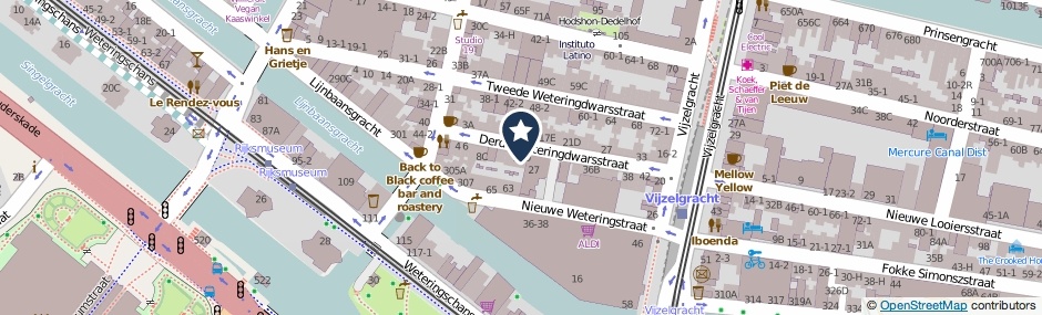 Kaartweergave Derde Weteringdwarsstraat 14-A in Amsterdam