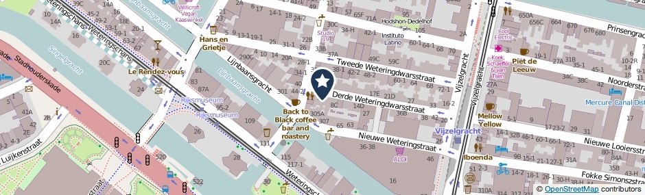 Kaartweergave Derde Weteringdwarsstraat 6-A in Amsterdam