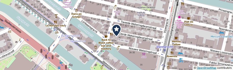 Kaartweergave Derde Weteringdwarsstraat 6-C in Amsterdam