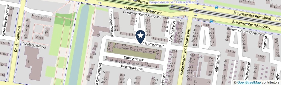 Kaartweergave Descartesstraat in Amsterdam