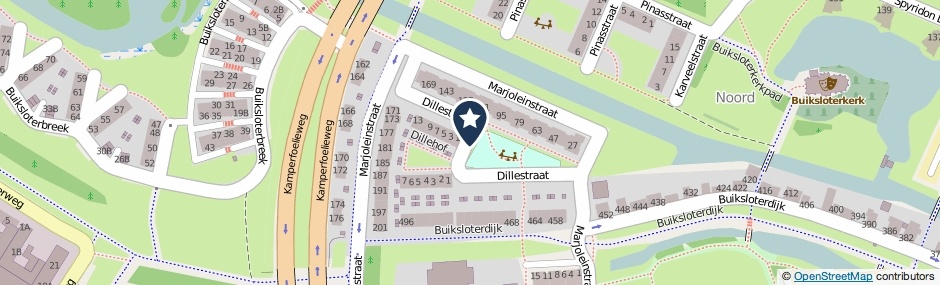 Kaartweergave Dillestraat in Amsterdam