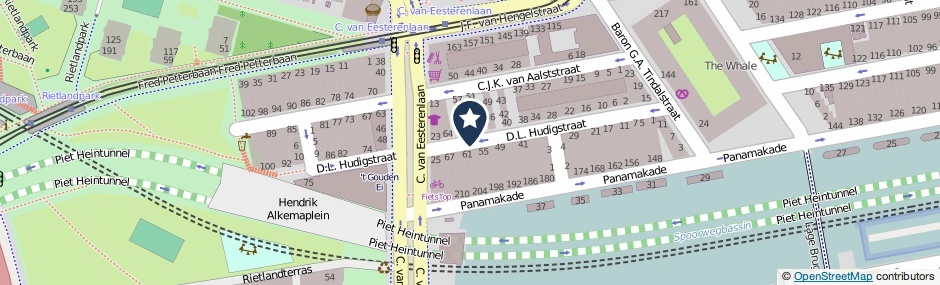Kaartweergave D.L. Hudigstraat in Amsterdam