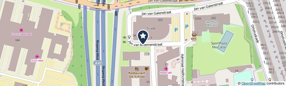 Kaartweergave Dr. Jan Van Breemenstraat in Amsterdam