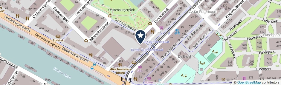 Kaartweergave Eerste Coehoornstraat 8 in Amsterdam