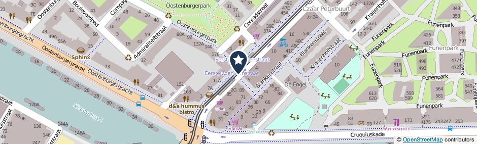 Kaartweergave Eerste Coehoornstraat in Amsterdam