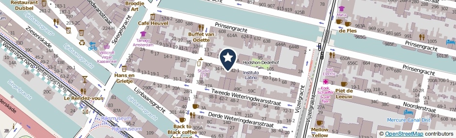 Kaartweergave Eerste Weteringdwarsstraat 38-1 in Amsterdam