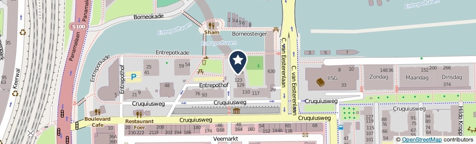 Kaartweergave Entrepotbrug 90 in Amsterdam