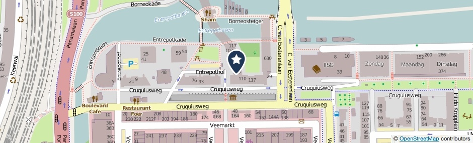 Kaartweergave Entrepothof 129 in Amsterdam