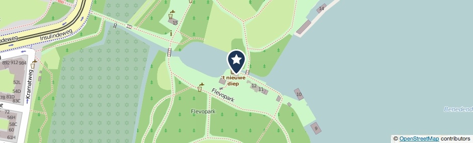 Kaartweergave Flevopark 13 in Amsterdam