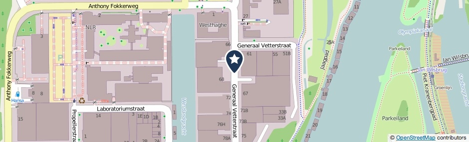 Kaartweergave Generaal Vetterstraat in Amsterdam