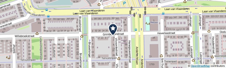 Kaartweergave Grimbergenstraat in Amsterdam