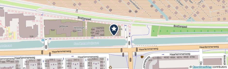 Kaartweergave Haarlemmerweg 396 in Amsterdam