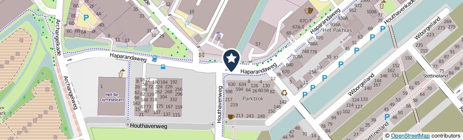 Kaartweergave Haparandaweg in Amsterdam
