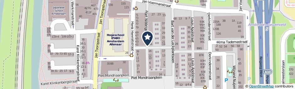 Kaartweergave Hart Nibbrigstraat in Amsterdam