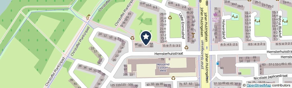 Kaartweergave Hemsterhuisstraat 6-A in Amsterdam