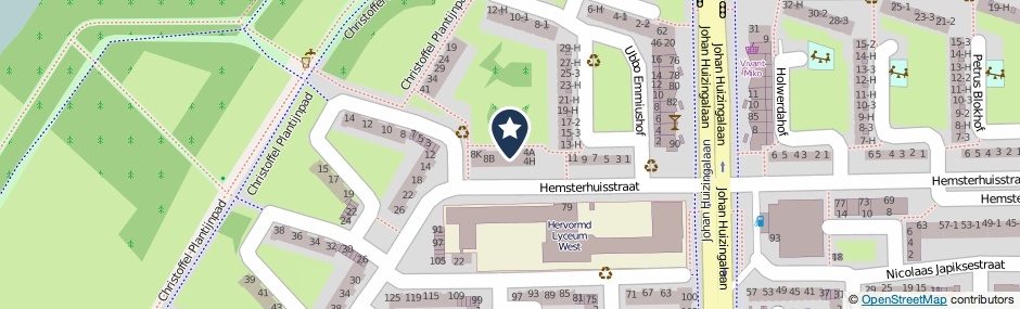 Kaartweergave Hemsterhuisstraat 6-C in Amsterdam
