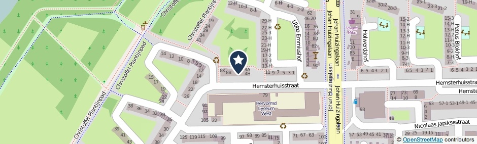 Kaartweergave Hemsterhuisstraat 6-F in Amsterdam