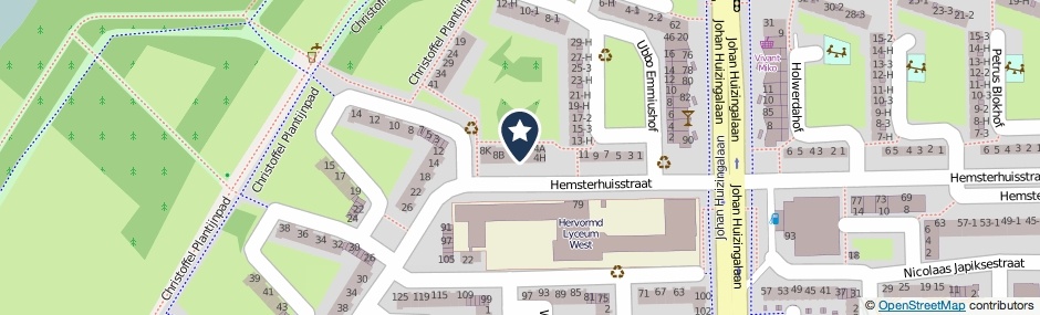 Kaartweergave Hemsterhuisstraat 6-H in Amsterdam