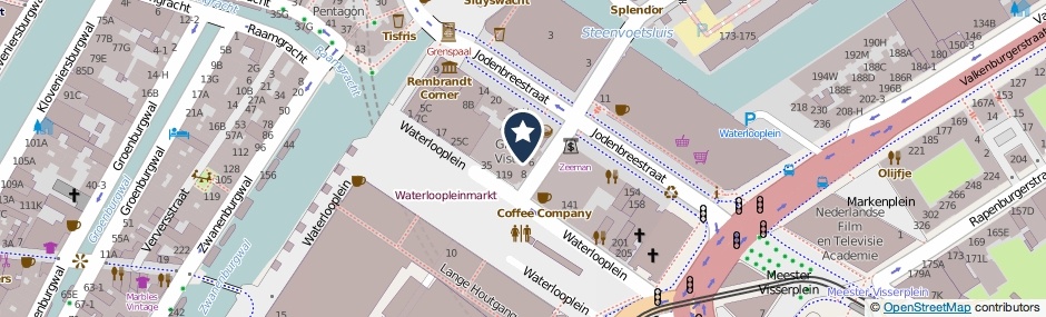 Kaartweergave Houtkopersdwarsstraat 4 in Amsterdam