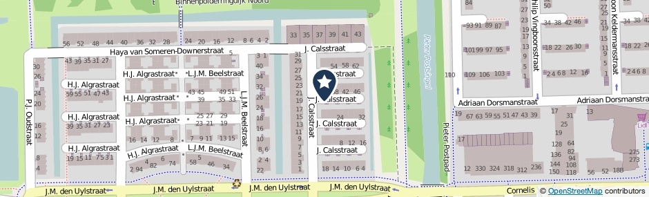 Kaartweergave J. Calsstraat in Amsterdam