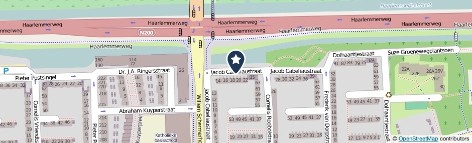 Kaartweergave Jacob Cabeliaustraat in Amsterdam
