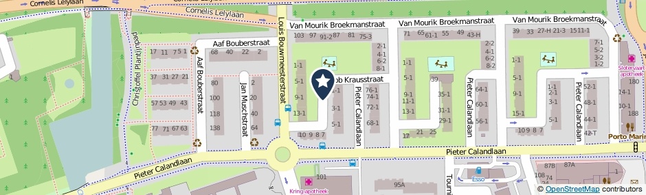 Kaartweergave Jacob Krausstraat in Amsterdam