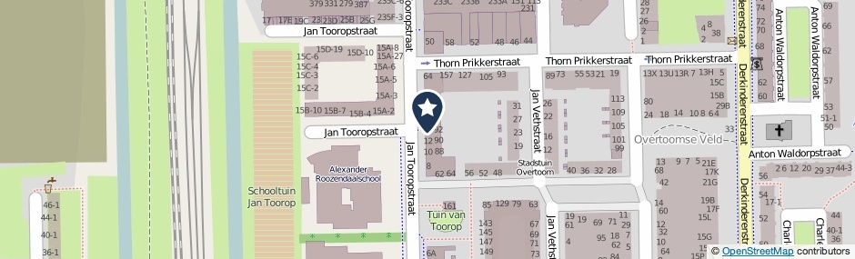 Kaartweergave Jan Tooropstraat 14 in Amsterdam