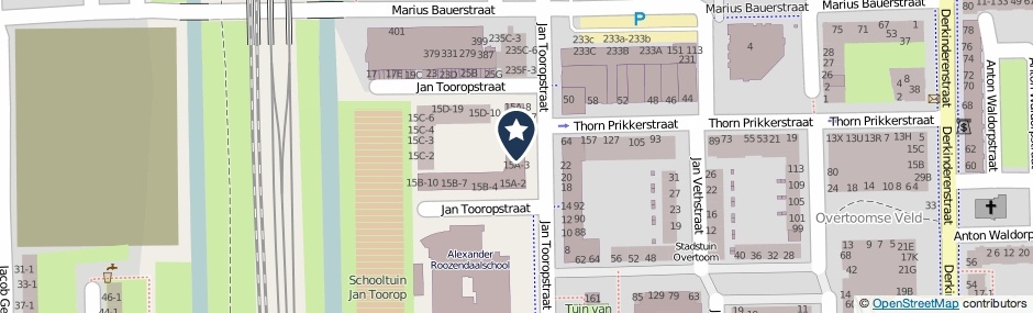 Kaartweergave Jan Tooropstraat 15-A18 in Amsterdam