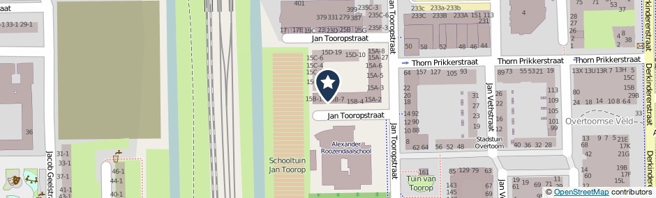 Kaartweergave Jan Tooropstraat 15-B18 in Amsterdam