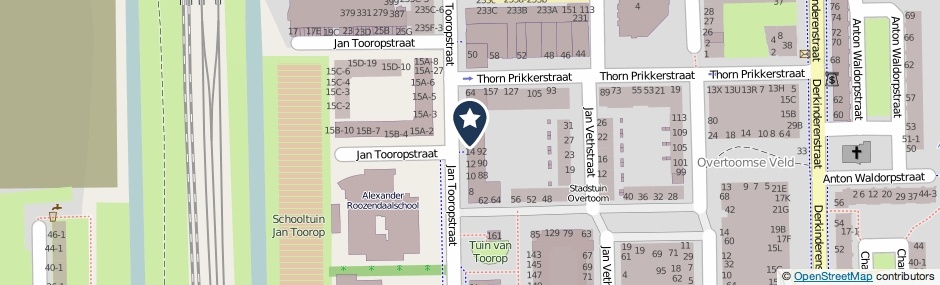 Kaartweergave Jan Tooropstraat 16 in Amsterdam