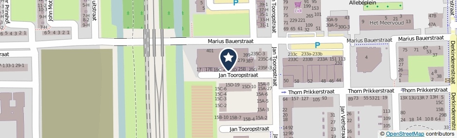 Kaartweergave Jan Tooropstraat 23-B in Amsterdam