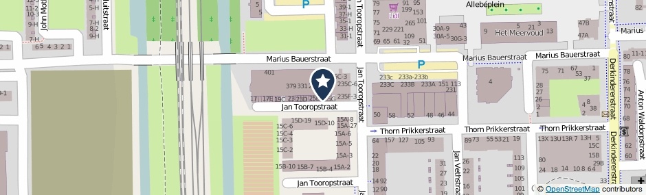 Kaartweergave Jan Tooropstraat 25-E in Amsterdam