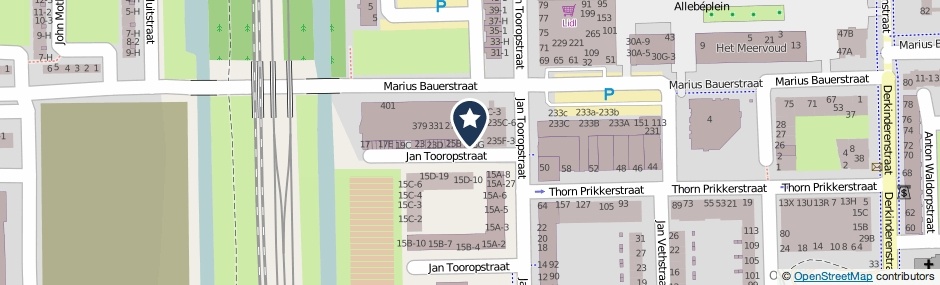 Kaartweergave Jan Tooropstraat 25-F in Amsterdam