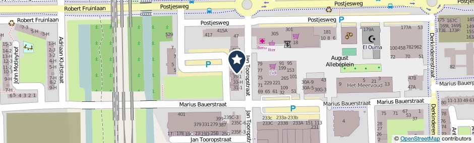 Kaartweergave Jan Tooropstraat 37-H in Amsterdam