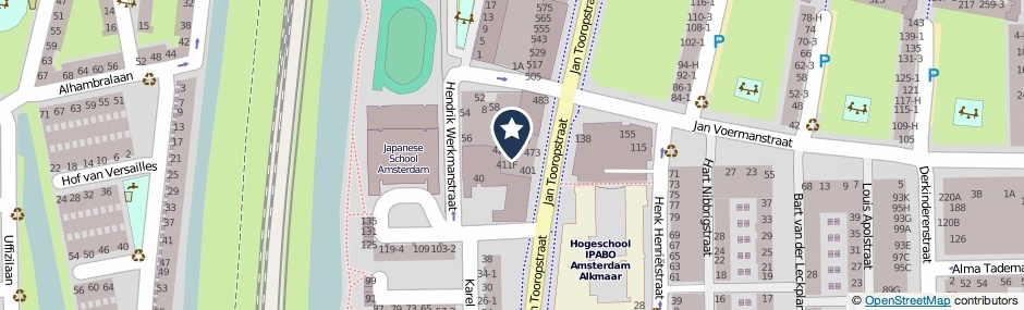 Kaartweergave Jan Tooropstraat 427-A in Amsterdam