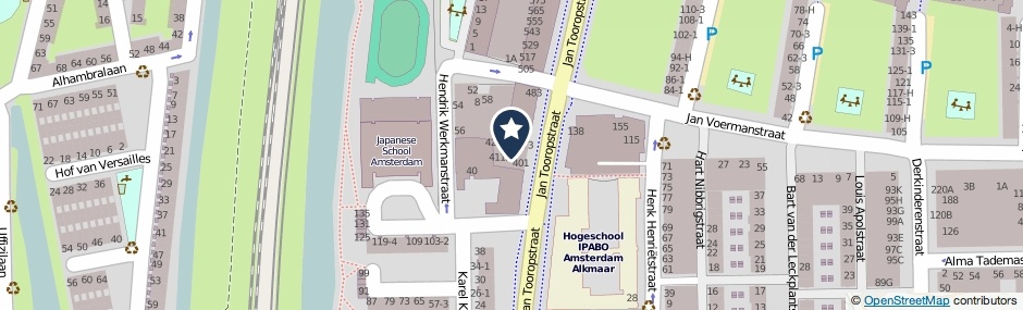 Kaartweergave Jan Tooropstraat 443 in Amsterdam