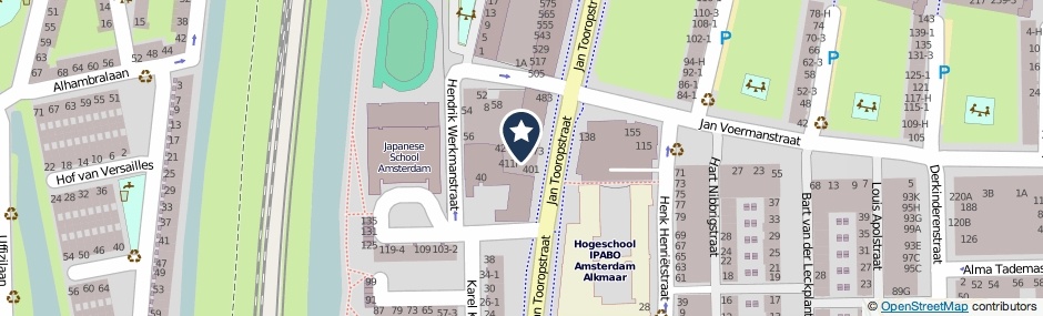 Kaartweergave Jan Tooropstraat 447 in Amsterdam