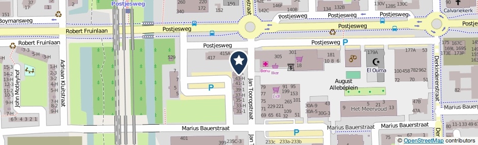 Kaartweergave Jan Tooropstraat 45-1 in Amsterdam
